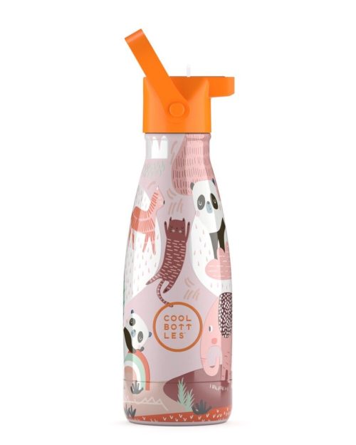 Garrafa térmica em aço inoxidável 18/8 com Tecnologia Triple Cool™, conserva as bebidas frias até 36 horas e quentes até 18 horas. 260ml.