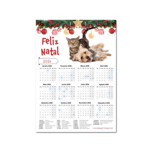 Calendário magnético A5 ou A4.