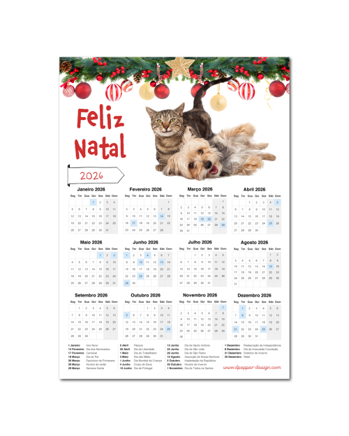 Calendário magnético A5 ou A4.