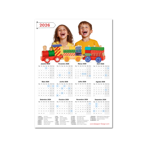 Calendário magnético A5 ou A4.