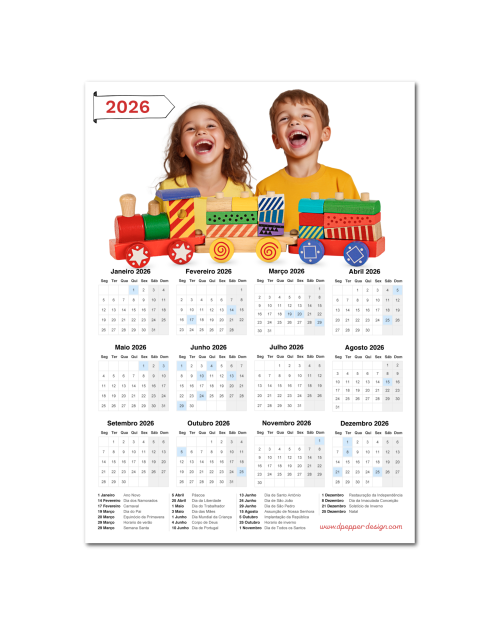 Calendário magnético A5 ou A4.