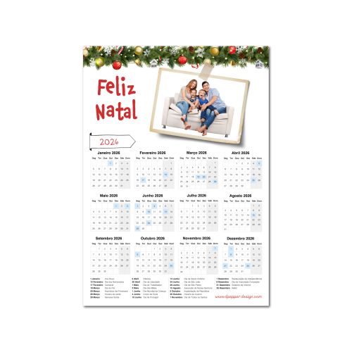 Calendário magnético A5 ou A4.