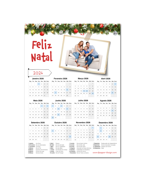 Calendário magnético A5 ou A4.