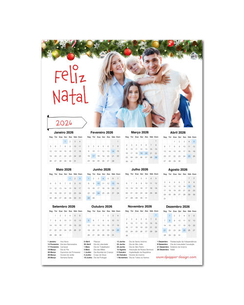Calendário magnético A5 ou A4.