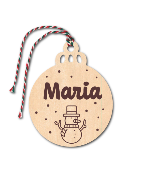 Enfeite Natal em madeira 7cm diâmetro.