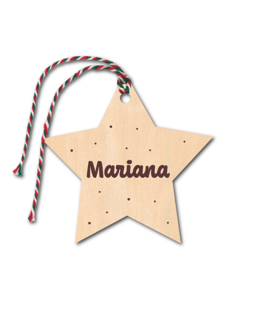 Enfeite Natal em madeira 7cm diâmetro.