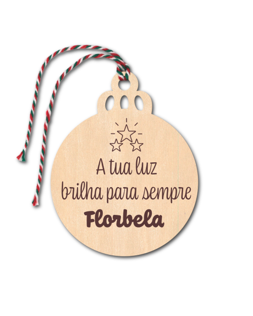 Enfeite Natal em madeira 7cm diâmetro.