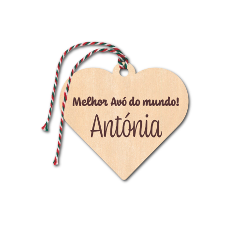 Enfeite Natal em madeira 7cm diâmetro.