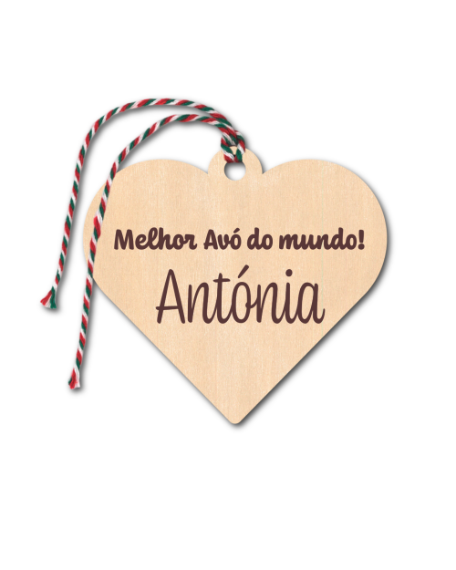 Enfeite Natal em madeira 7cm diâmetro.