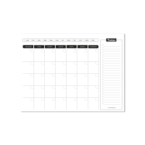 PLANNER MAGNÉTICO MENSAL 31×22 cm ou 30×40 cm, modelos semanais ou mensais usado com marcadores apagáveis.