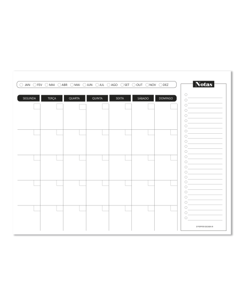 PLANNER MAGNÉTICO MENSAL 31×22 cm ou 30×40 cm, modelos semanais ou mensais usado com marcadores apagáveis.