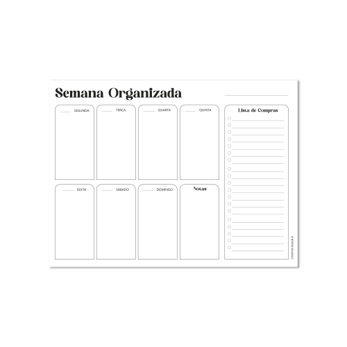 PLANNER MAGNÉTICO MENSAL 31×22 cm ou 30×40 cm, modelos semanais ou mensais usado com marcadores apagáveis.