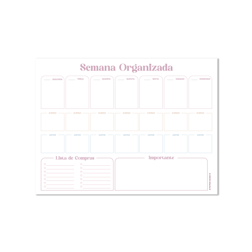 PLANNER MAGNÉTICO MENSAL 31×22 cm ou 30×40 cm, modelos semanais ou mensais usado com marcadores apagáveis.