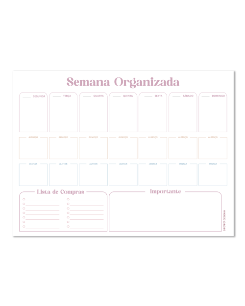 PLANNER MAGNÉTICO MENSAL 31×22 cm ou 30×40 cm, modelos semanais ou mensais usado com marcadores apagáveis.