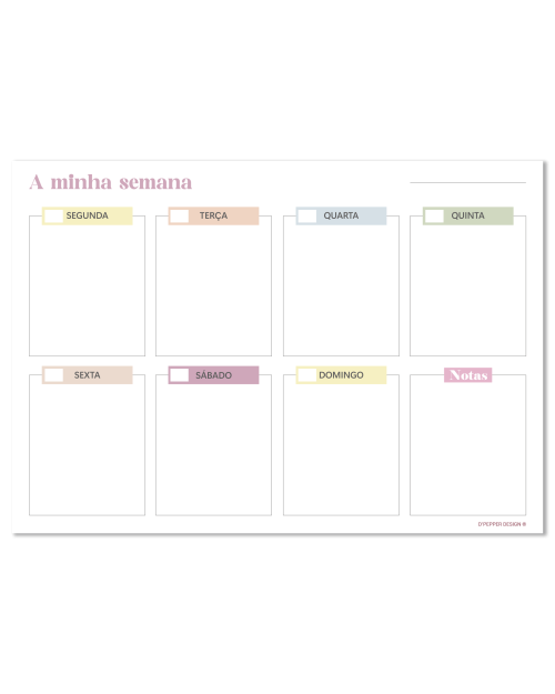PLANNER MAGNÉTICO MENSAL 31×22 cm ou 30×40 cm, modelos semanais ou mensais usado com marcadores apagáveis.
