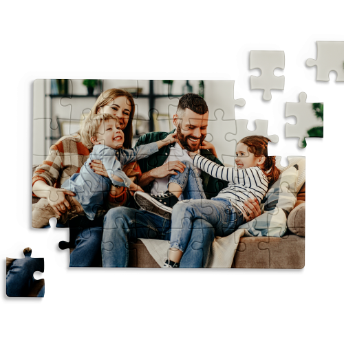 Puzzle personalizado com 126 peças e 18×27 cm.