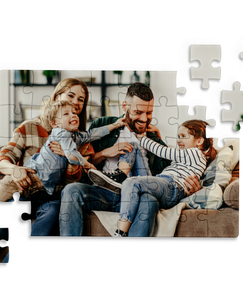 Puzzle personalizado com 126 peças e 18×27 cm.