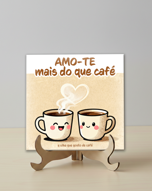 Azulejo Personalizado 10x10cm com Suporte.