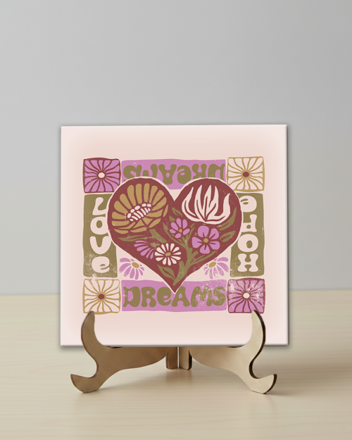 Azulejo Personalizado 10x10cm com Suporte.
