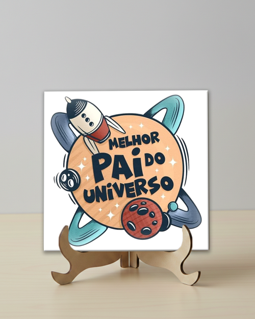 Azulejo Personalizado 10x10cm com Suporte.