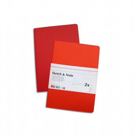 KIT 2 BLOCOS DE ESBOÇO - VERMELHO/LARANJA