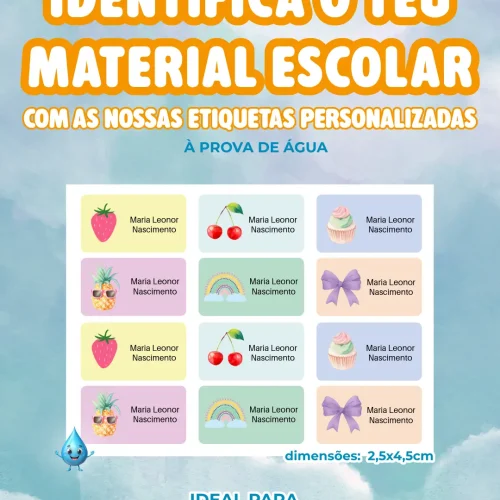 etiquetas escolares autocolantes