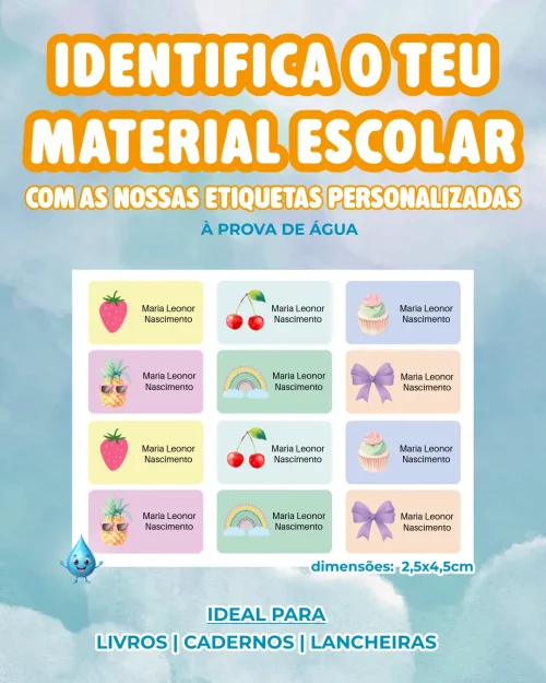 etiquetas escolares autocolantes